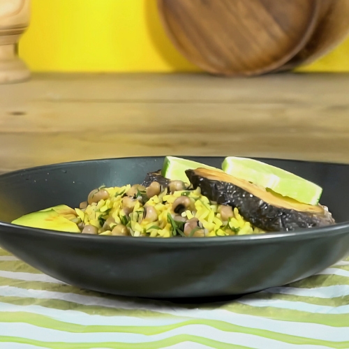 Arroz de coco y fríjol